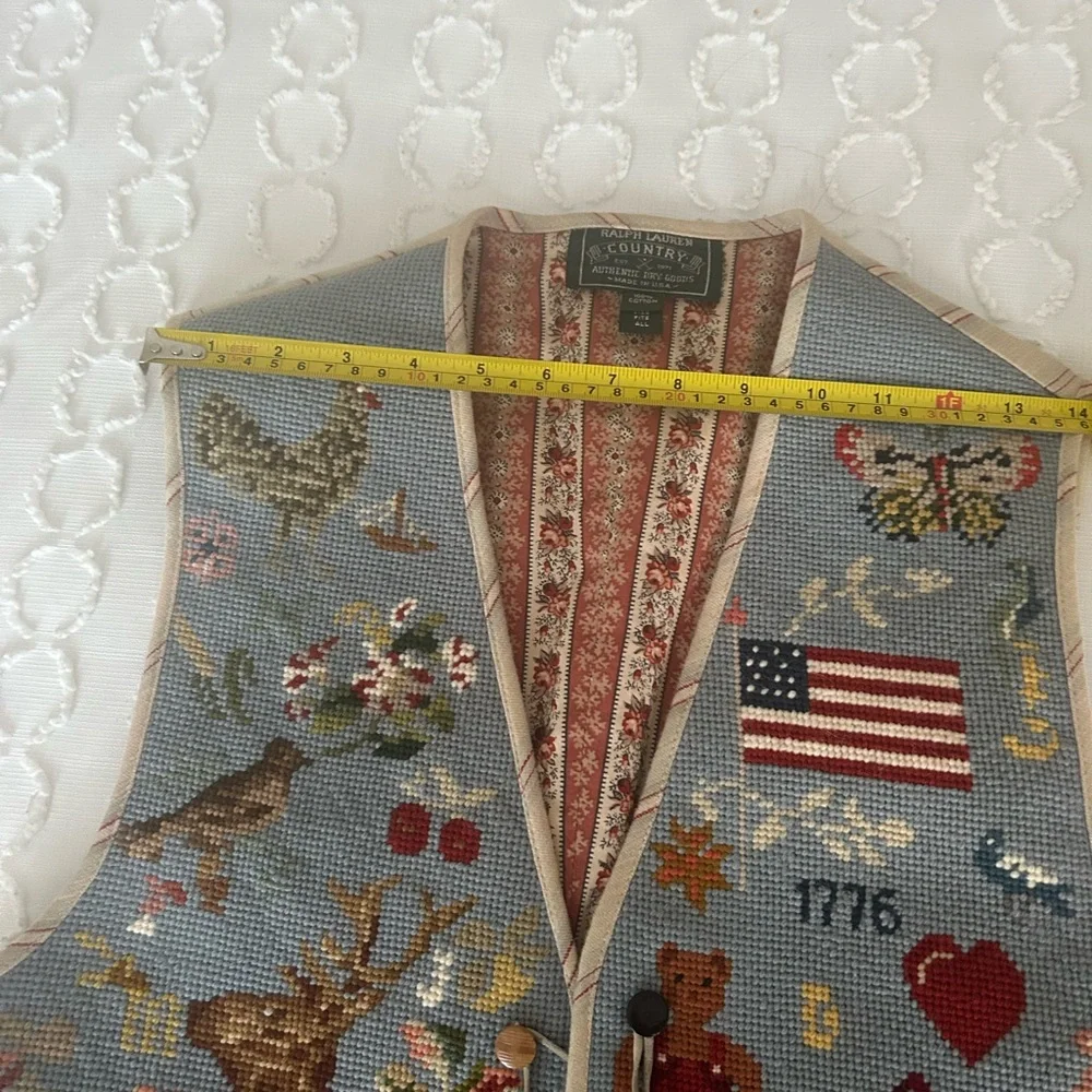 Ralph Lauren Kids Embroidered Vest with Blue and Red Accents - Picture 7 of 14